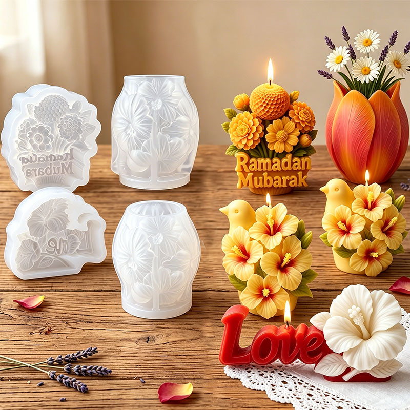 Florist Supply Vases - Molde de Silicone 3D para Velas